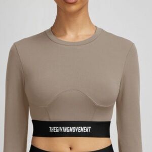 The Giving Movement  Crop Top - Gray/taupe  as seen on j lo and sold out…